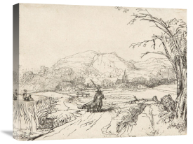 Rembrandt van Rijn - Landscape with a Sportsman and Dog, ca. 1653