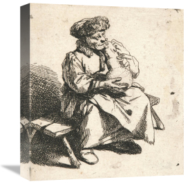 Cornelis Bega - Old Woman Holding a Large Pot, 17th century