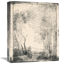 Jean-Baptiste-Camille Corot - Jeune Mere a l'Entree d'un Bois, 1856