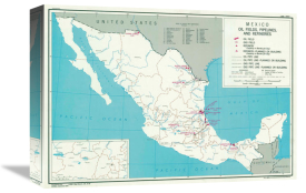 RG 263 CIA Published Maps - Mexico Oil Fields, Pipelines, and Refineries, 1948