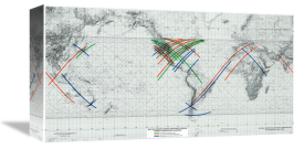 RG 263 CIA Published Maps - Map Showing Skylab Ground Tracks for Earth Terrain Camera Operations (Planned), 1973