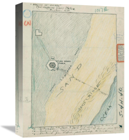 Department of Commerce. Bureau of Lighthouses - Cape Hatteras, North Carolina - Map Sketch, Erosion Of Beach, ca. 1919