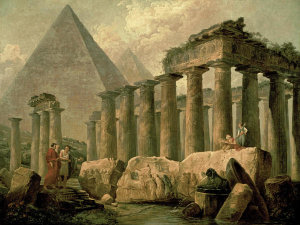 Hubert Robert - Pyramid and Temples