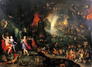 Jan Brueghel the Younger - Orpheus Playing To Pluto and Persephone In The Underworld