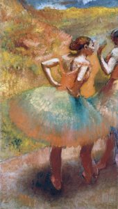 Edgar Degas - Two Dancers In Green Skirts