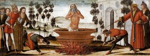 Benvenuto Di Giovanni - Saint John The Evangelist In a Vat of Boiling Oil: a Predella Panel