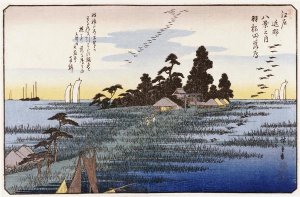 Hiroshige - Descending Geese at Haneda