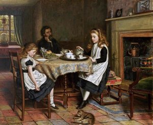 George Goodwin Kilburne - There Is No Fireside.....