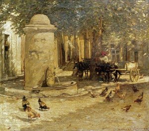 Henry Herbert La Thangue - Fountain In a Provencal Village