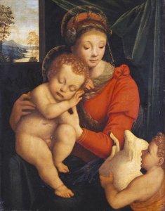 Bernardino Lanino - The Madonna With The Sleeping Child and The Infant Baptist