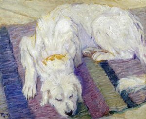 Franz Marc - Liegender Hund (Hundeportrat)