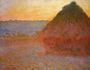 Claude Monet - Haystacks, Pink and Blue Impressions