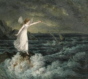 Amelia Jane Murray - A Fairy Waving Her Magic Wand Across a Stormy Sea