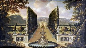 Robert Robinson - An Imaginary View of The Gardens of a Mansion