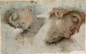Cristofano Roncalli - Two Studies of a Head