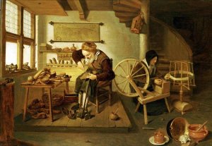 Gerritsz Quiryn Van Brekelenkam - The Interior of a Cobbler's Shop