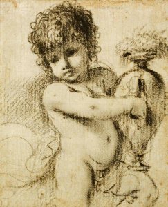 Giovanni Francesco Barbieri - A Putto With a Vase