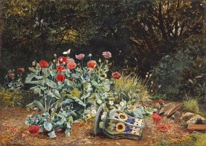 David Bates - Summer Flowers In a Quiet Corner of a Garden