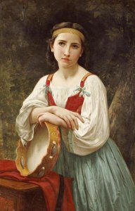 William-Adolphe Bouguereau - Basque Gipsy Girl With Tambourine