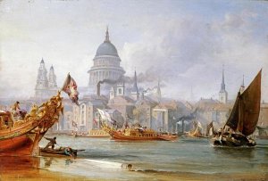 George Chambers - A View of Saint Paul's From The Thames