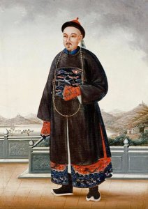 Chinese School - An Elegantly Dressed Chinese Hong Merchant