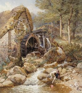 Myles Birket Foster - An Old Water Mill