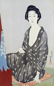 Hashiguchi Goyo - A Beauty In a Black Kimono