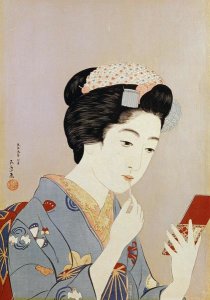 Hashiguchi Goyo - A Maiko Applying Rouge To Her Lips