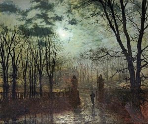 John Atkinson Grimshaw - At The Park Gate