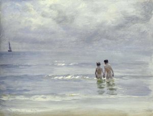 Peter Severin Kroyer - Boys Bathing On The Beach at Skagen