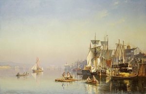 Carl Neumann - Fishing Boats and Barges On The Thames