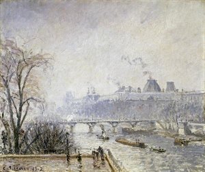 Camille Pissarro - The Louvre and The Seine From The Pont Neuf - Morning Mist
