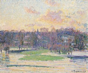 Camille Pissarro - Flood at Sunset