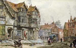 Louise Rayner - Old Houses, Shrewsbury