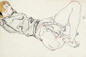 Egon Schiele - Reclining Woman With Blond Hair