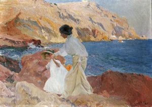 Joaquin Sorolla y Bastida - Clotilde and Elena On The Rocks, Javea