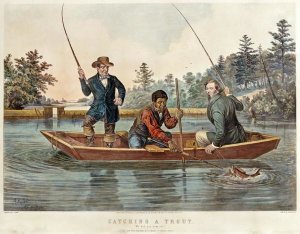 Arthur Fitzwilliam Tait - Catching a Trout - We Hab You Now, Sar!