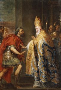 Abraham Van Diepenbeck - The Emporer Theodosius Before Saint Ambrose