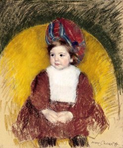 Mary Cassatt - Margot In a Dark Red Costume