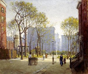 Paul Cornoyer - Late Afternoon, Washington Square