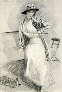 Paul-Cesar Helleu - Madame Paris Sitting on Bench