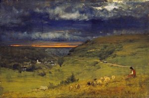 George Inness - Sunset at Etretat, Normandy