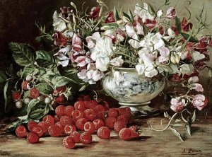 August Laux - Raspberries and Sweet Pea