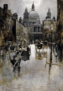 Joseph Pennell - West Front of St Paul's From Ludgate Hill