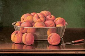 Levi Wells Prentice - Still Life of Peaches In a Silver Bowl