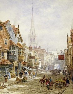 Louise Rayner - The High Street, Salisbury