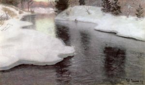 Fritz Thaulow - Thawing Ice: The Lysaker River