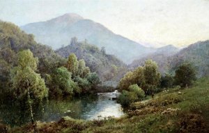 Alfred de Breanski - English Mountain Lake