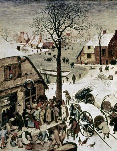 Pieter Bruegel the Elder - Census at Bethlehem - Detail