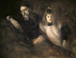 Eugene Carriere - Alphonse Daudet and His Daughter
